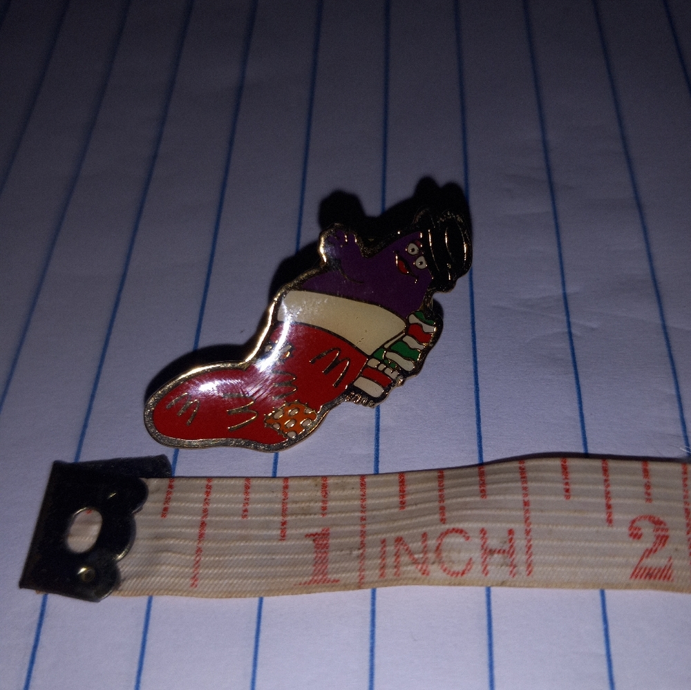 Vintage McDonald's Christmas pin Grimace